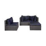 York 4-Piece Outdoor Patio Modular Sectional Sofa with Cushions