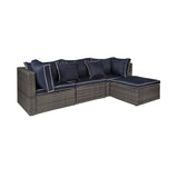 York 4-Piece Outdoor Patio Modular Sectional Sofa with Cushions