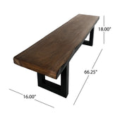 Caldwell Outdoor Faux Live Edge Rectangle Concrete Picnic Dining Bench by Christopher Knight Home