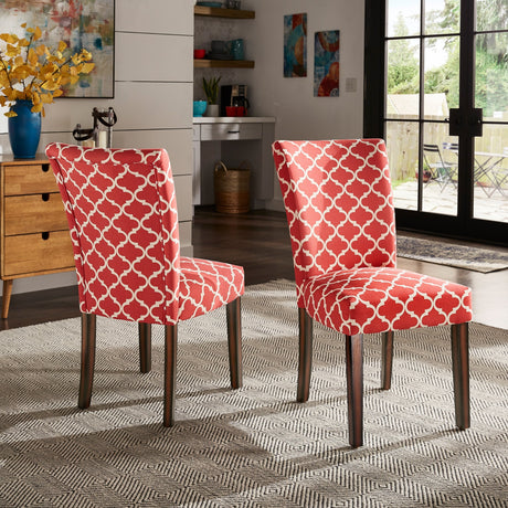 Catherine Moroccan Pattern Fabric Parsons Dining Chair (Set of 2) by iNSPIRE Q Bold