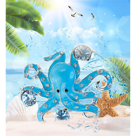 CoTa Global Octopus Sparkling Refrigerator Magnet with Crystals - 2.15 Inch