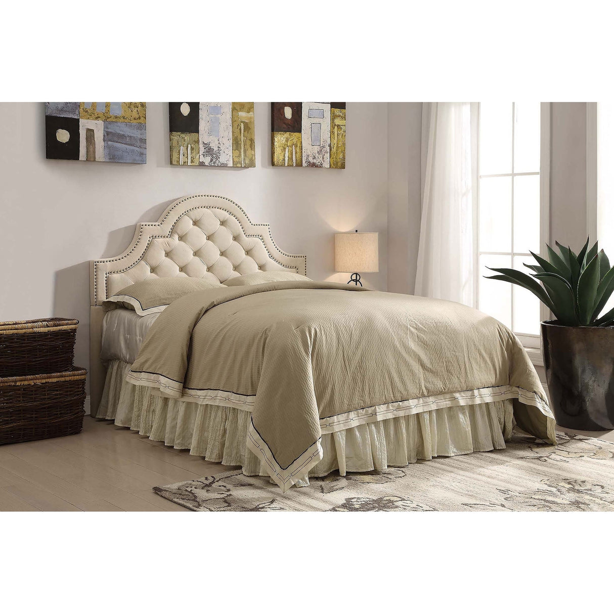 Ojai Beige Tufted Upholstered Headboard