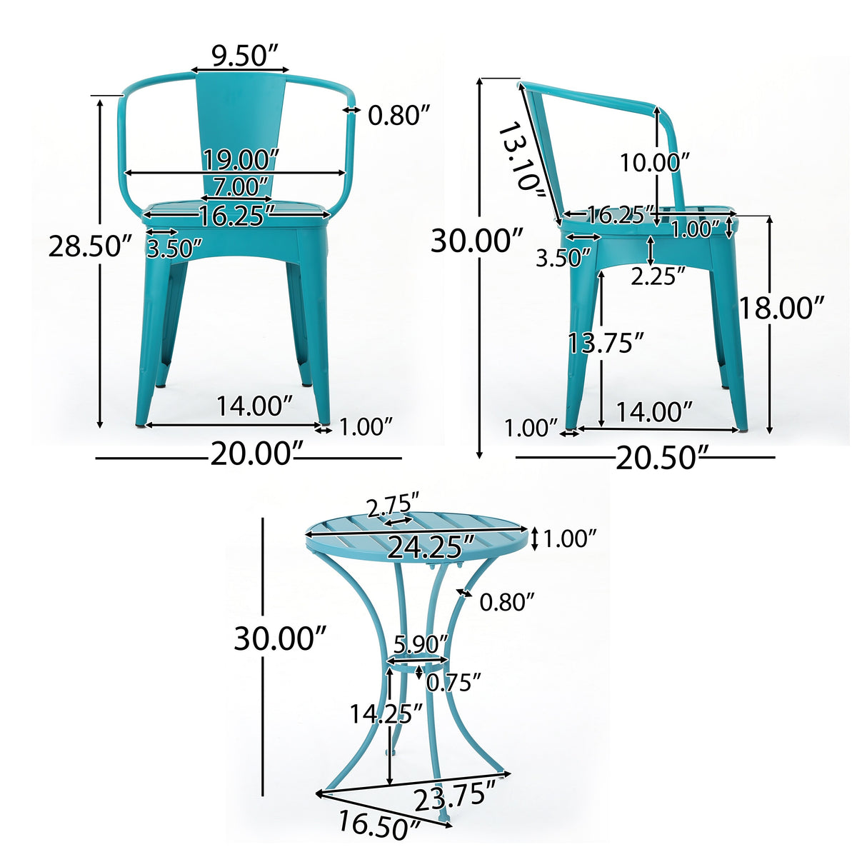 Colmar Outdoor 3-piece Bistro Set by Christopher Knight Home