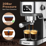 Compact Coffee Machine for Home Geek Chef Espresso Machine - 11.80"L * 5.90"W * 12.20"H