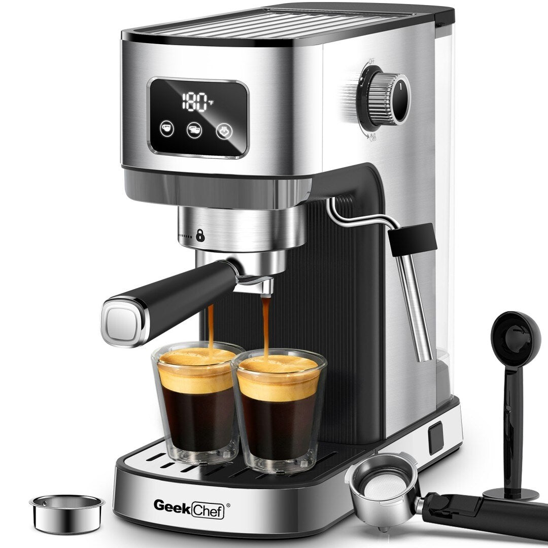Compact Coffee Machine for Home Geek Chef Espresso Machine - 11.80"L * 5.90"W * 12.20"H
