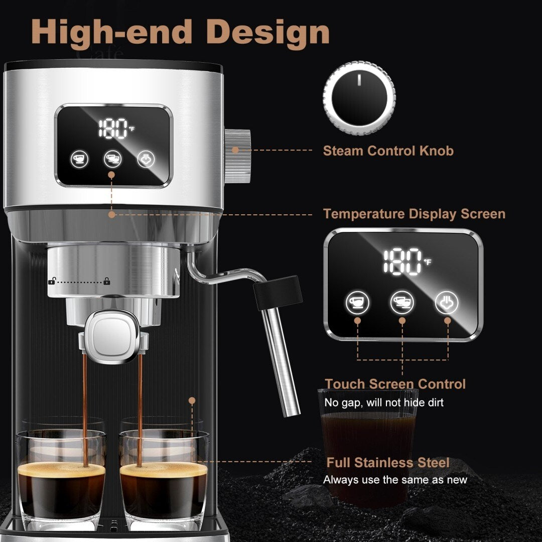 Compact Coffee Machine for Home Geek Chef Espresso Machine - 11.80"L * 5.90"W * 12.20"H
