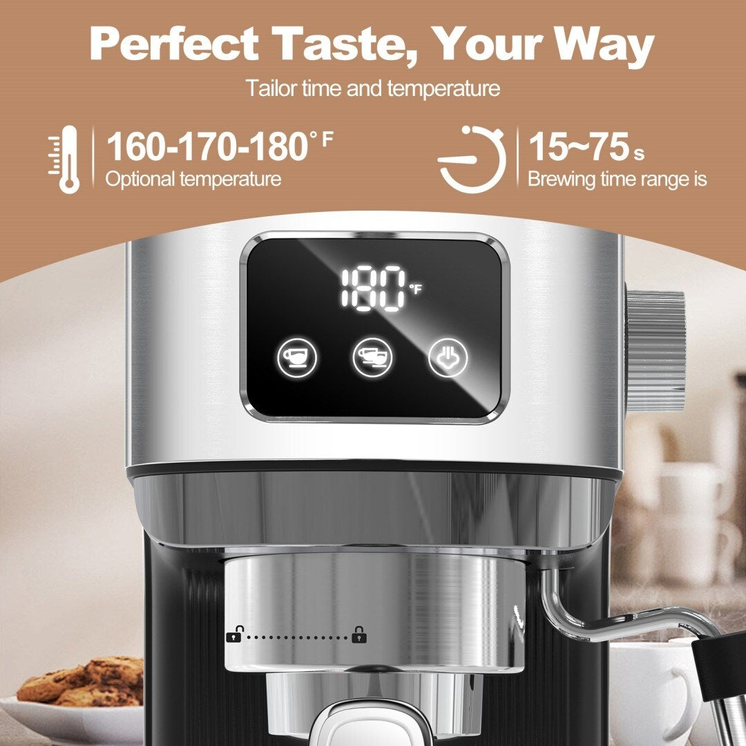 Compact Coffee Machine for Home Geek Chef Espresso Machine - 11.80"L * 5.90"W * 12.20"H
