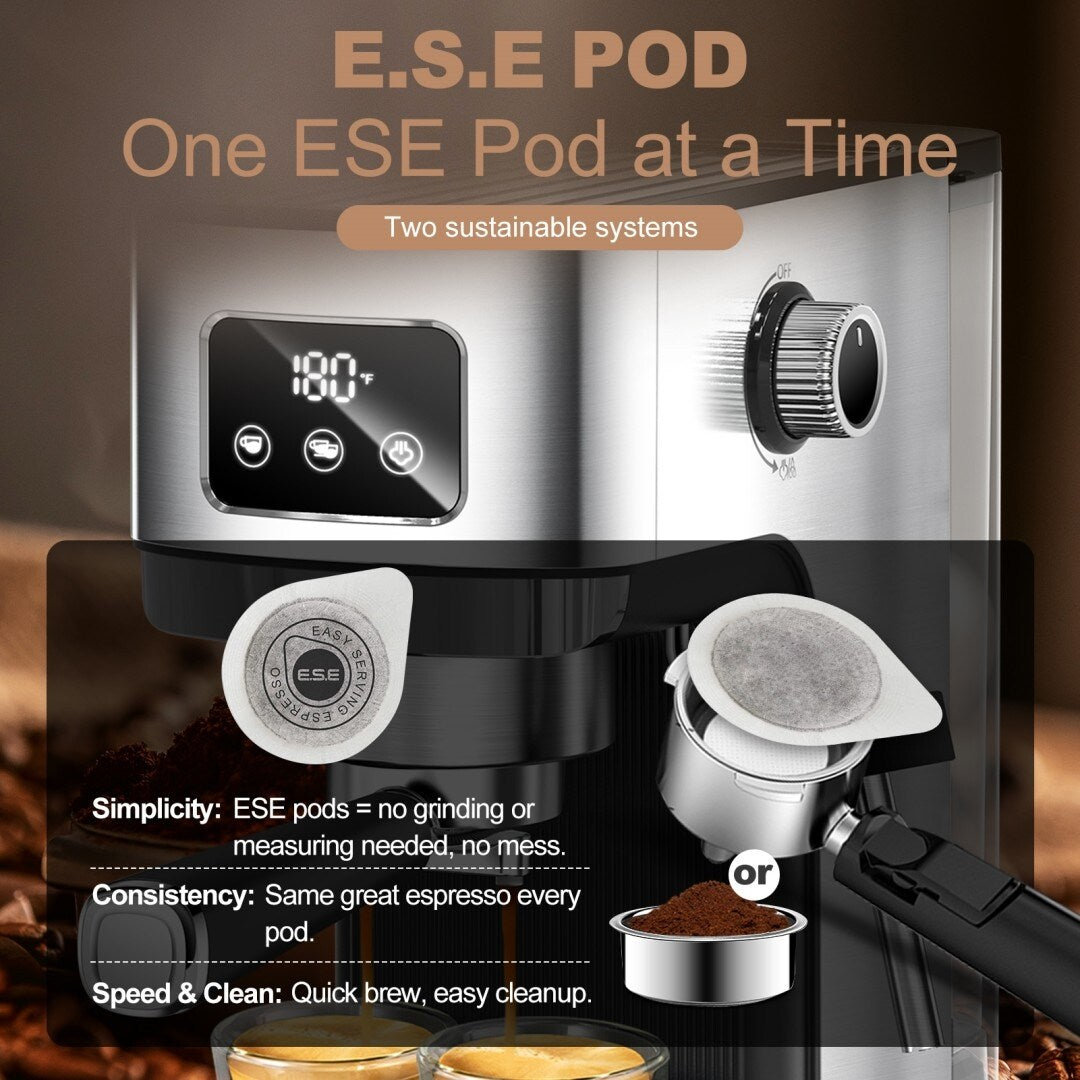 Compact Coffee Machine for Home Geek Chef Espresso Machine - 11.80"L * 5.90"W * 12.20"H