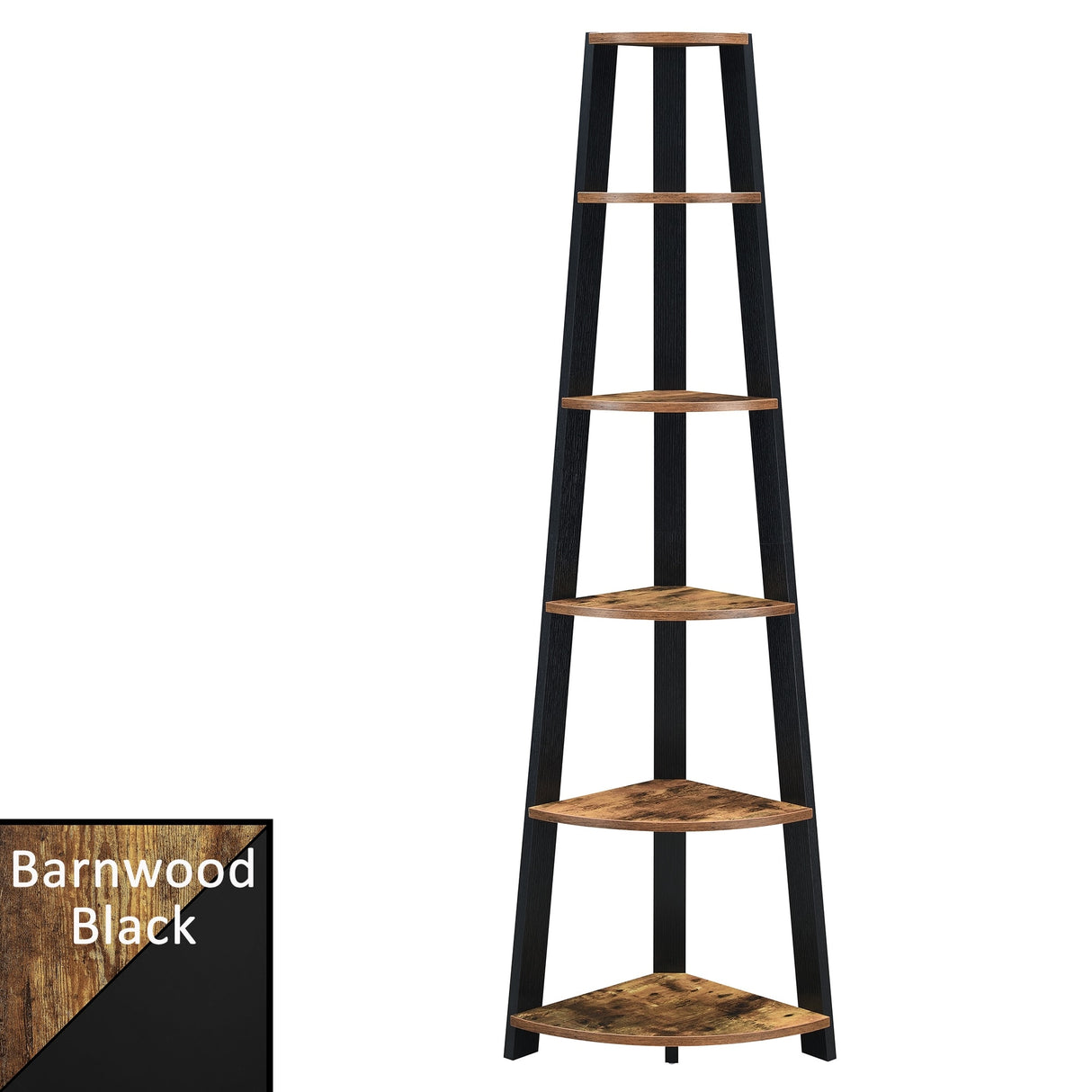 Convenience Concepts Newport 5 Tier Corner Bookshelf