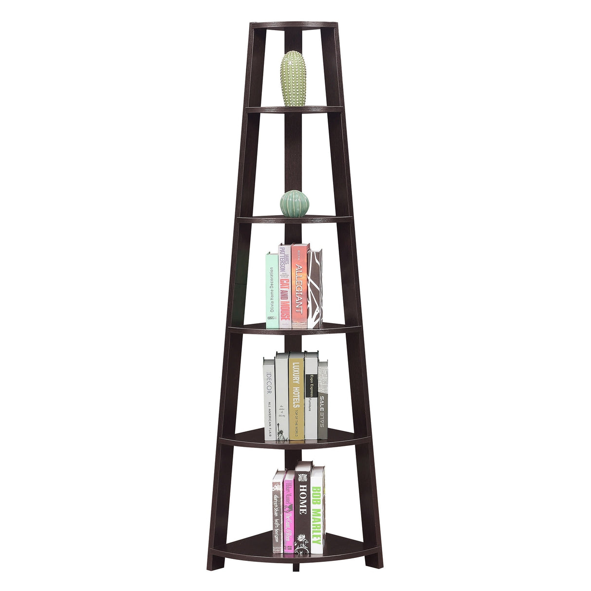 Convenience Concepts Newport 5 Tier Corner Bookshelf