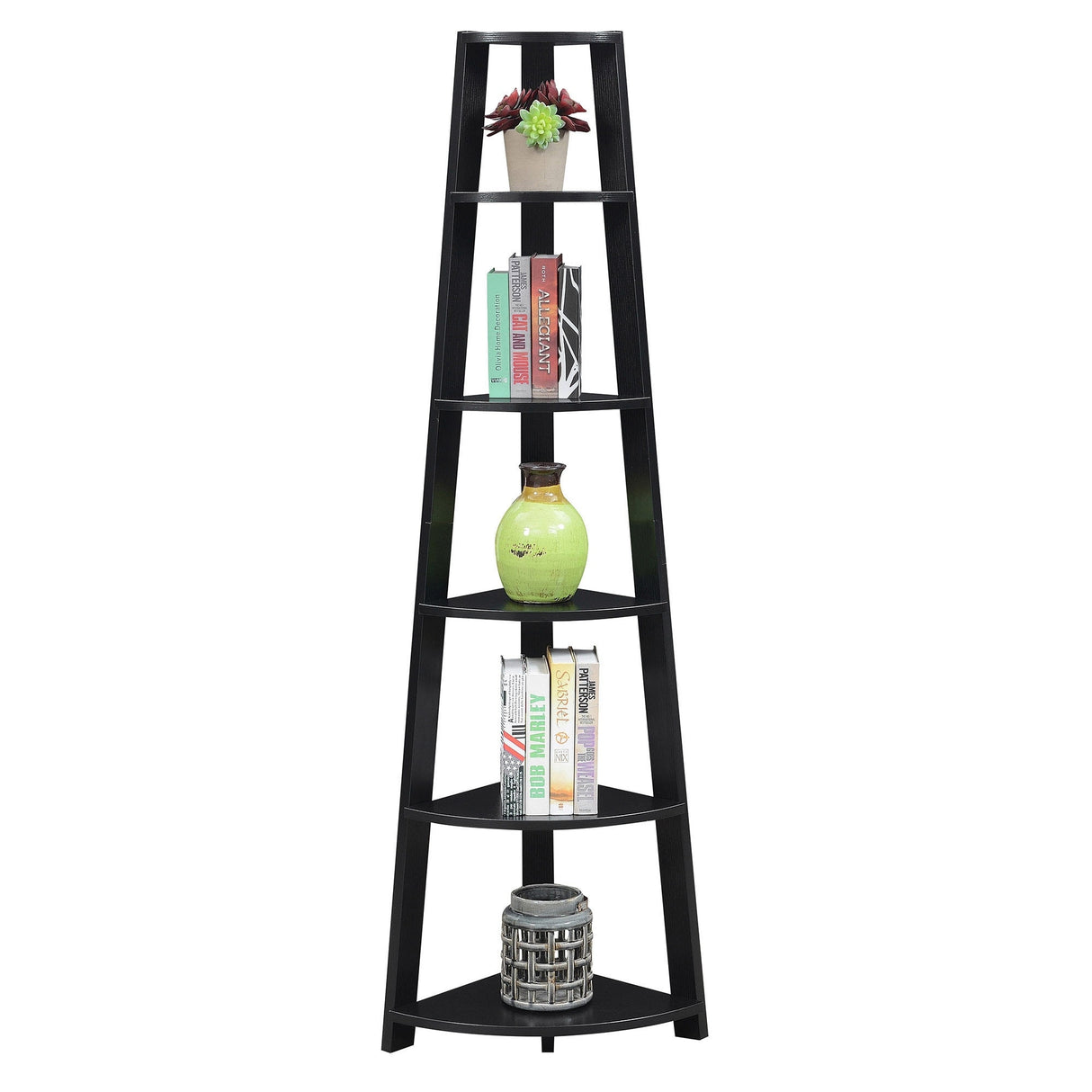 Convenience Concepts Newport 5 Tier Corner Bookshelf