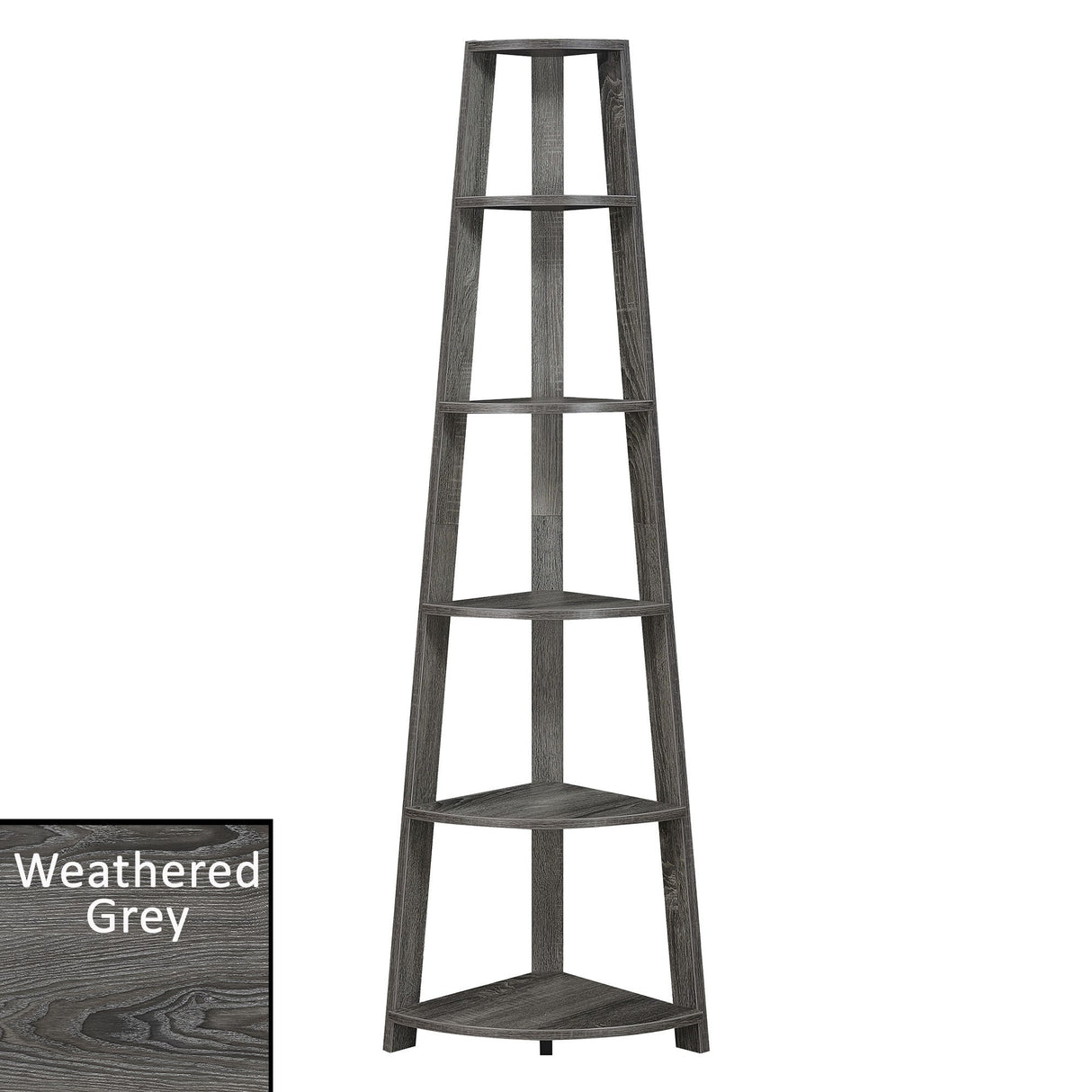 Convenience Concepts Newport 5 Tier Corner Bookshelf