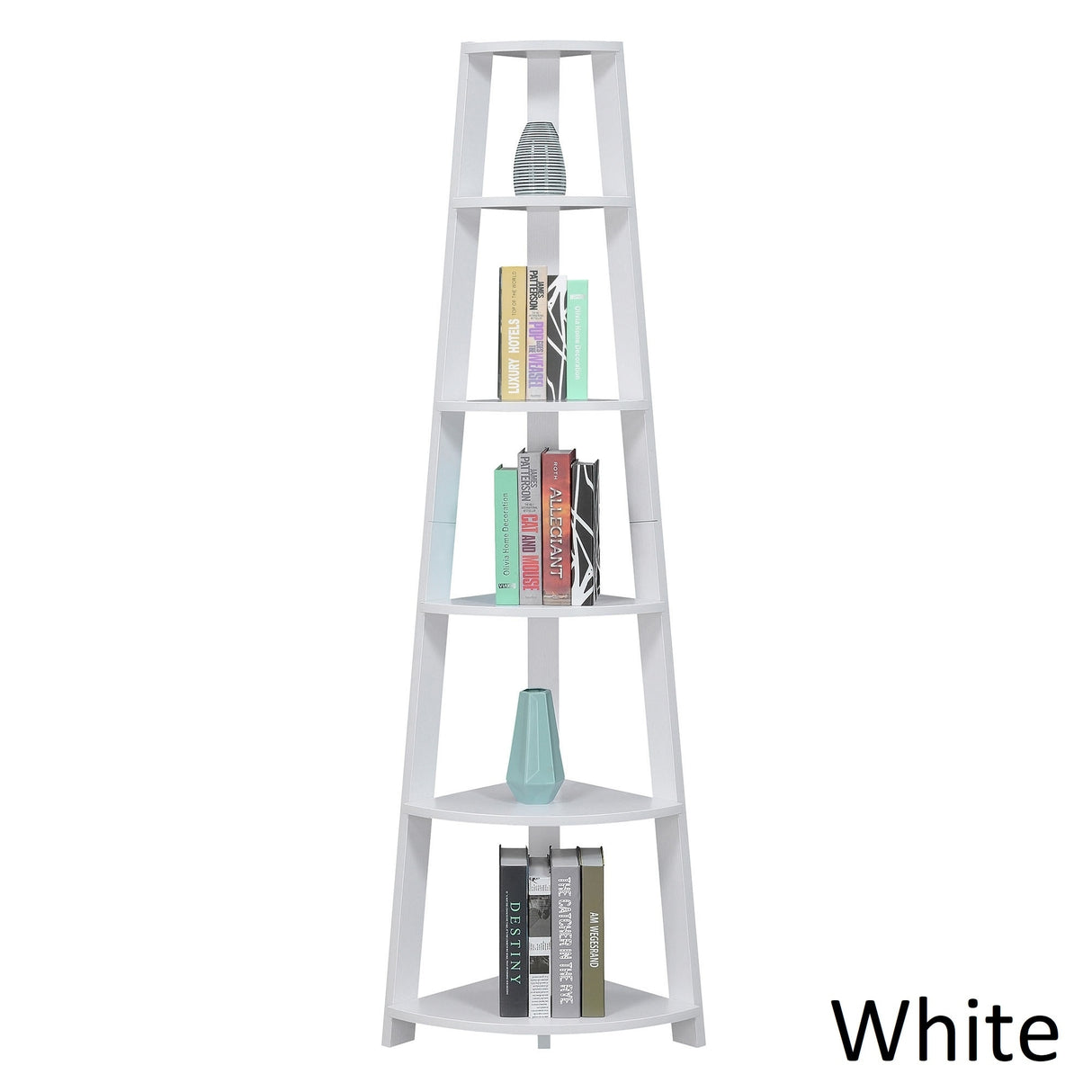 Convenience Concepts Newport 5 Tier Corner Bookshelf