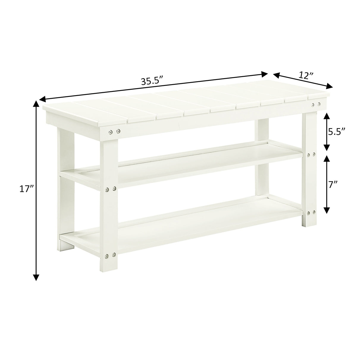 Convenience Concepts Oxford Utility Mudroom Bench with Shelves