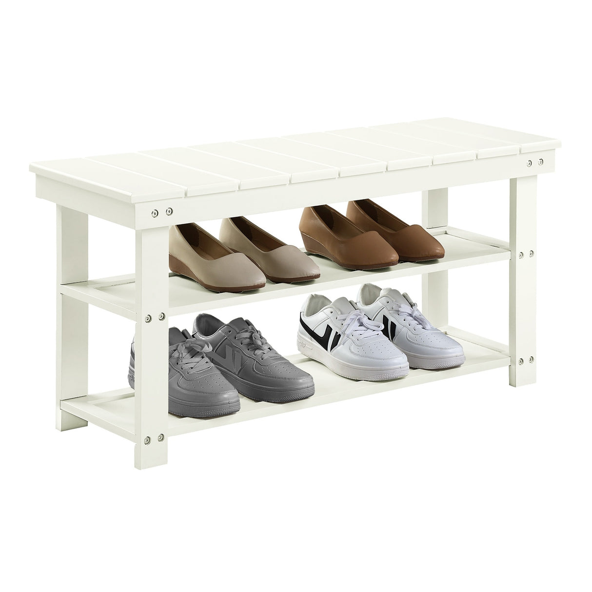 Convenience Concepts Oxford Utility Mudroom Bench with Shelves