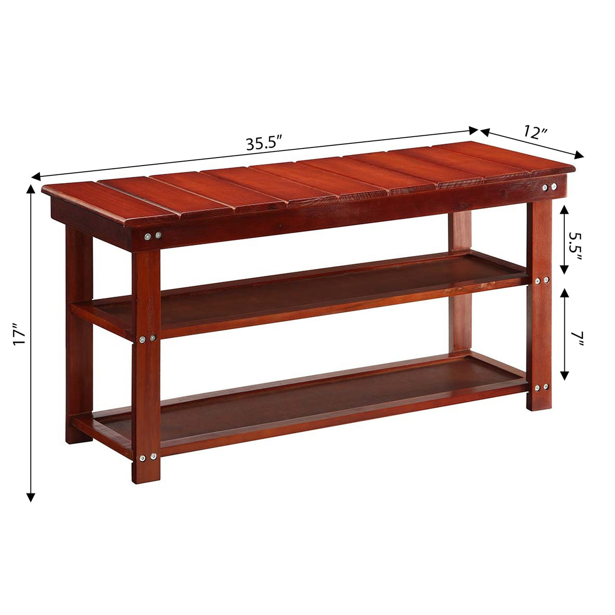 Convenience Concepts Oxford Utility Mudroom Bench with Shelves