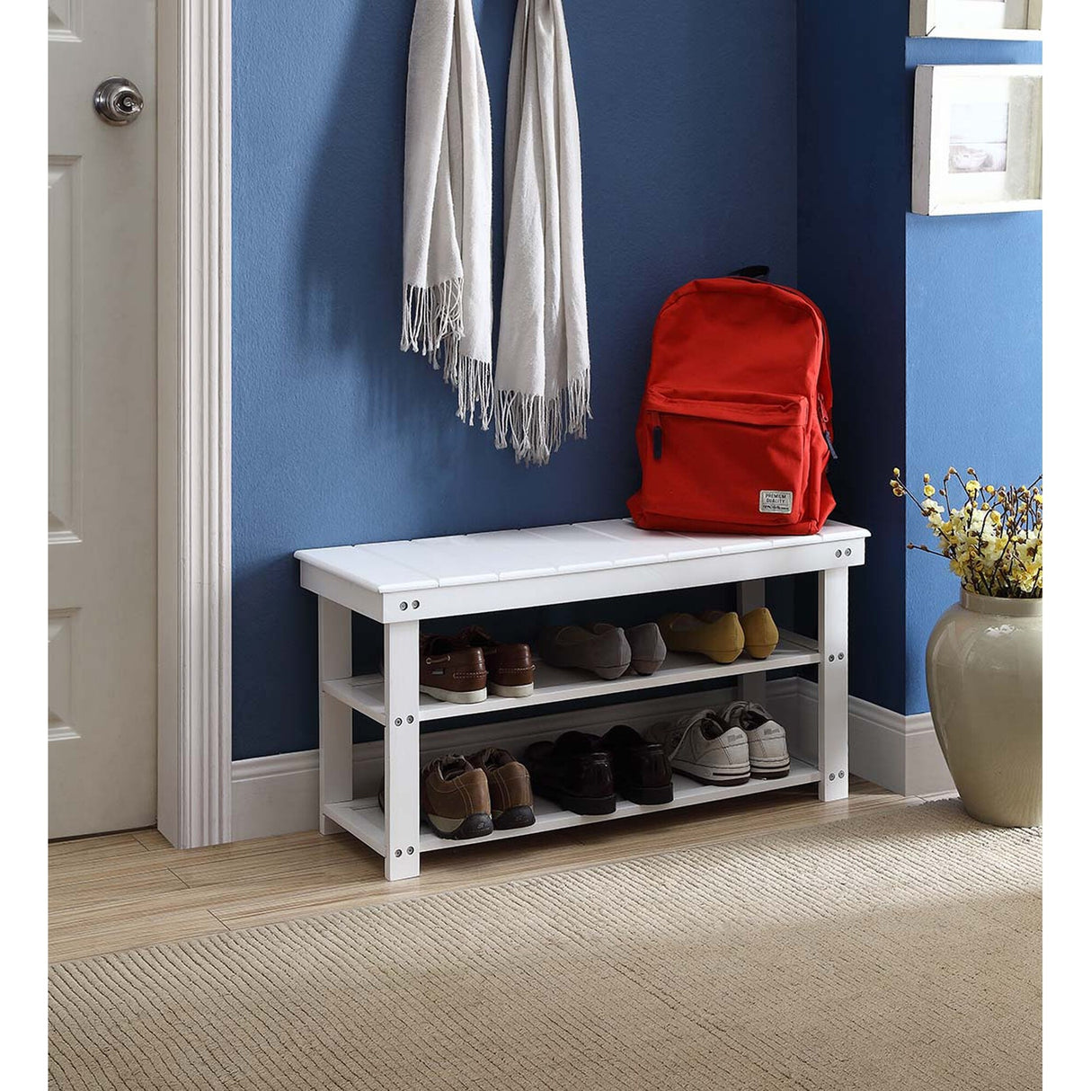 Convenience Concepts Oxford Utility Mudroom Bench with Shelves