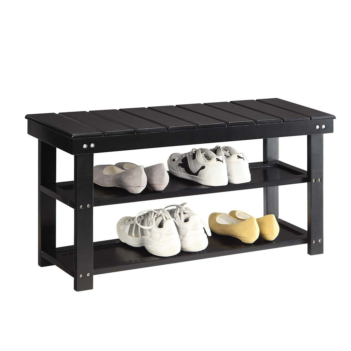 Convenience Concepts Oxford Utility Mudroom Bench with Shelves