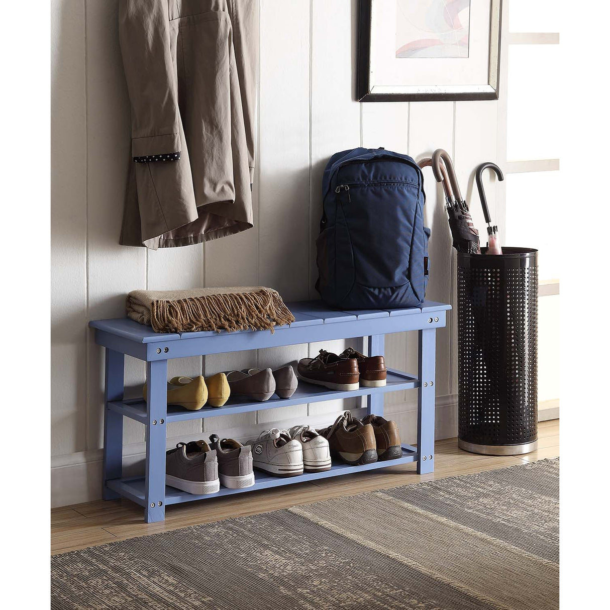 Convenience Concepts Oxford Utility Mudroom Bench with Shelves