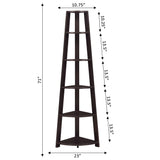 Convenience Concepts Newport 5 Tier Corner Bookshelf