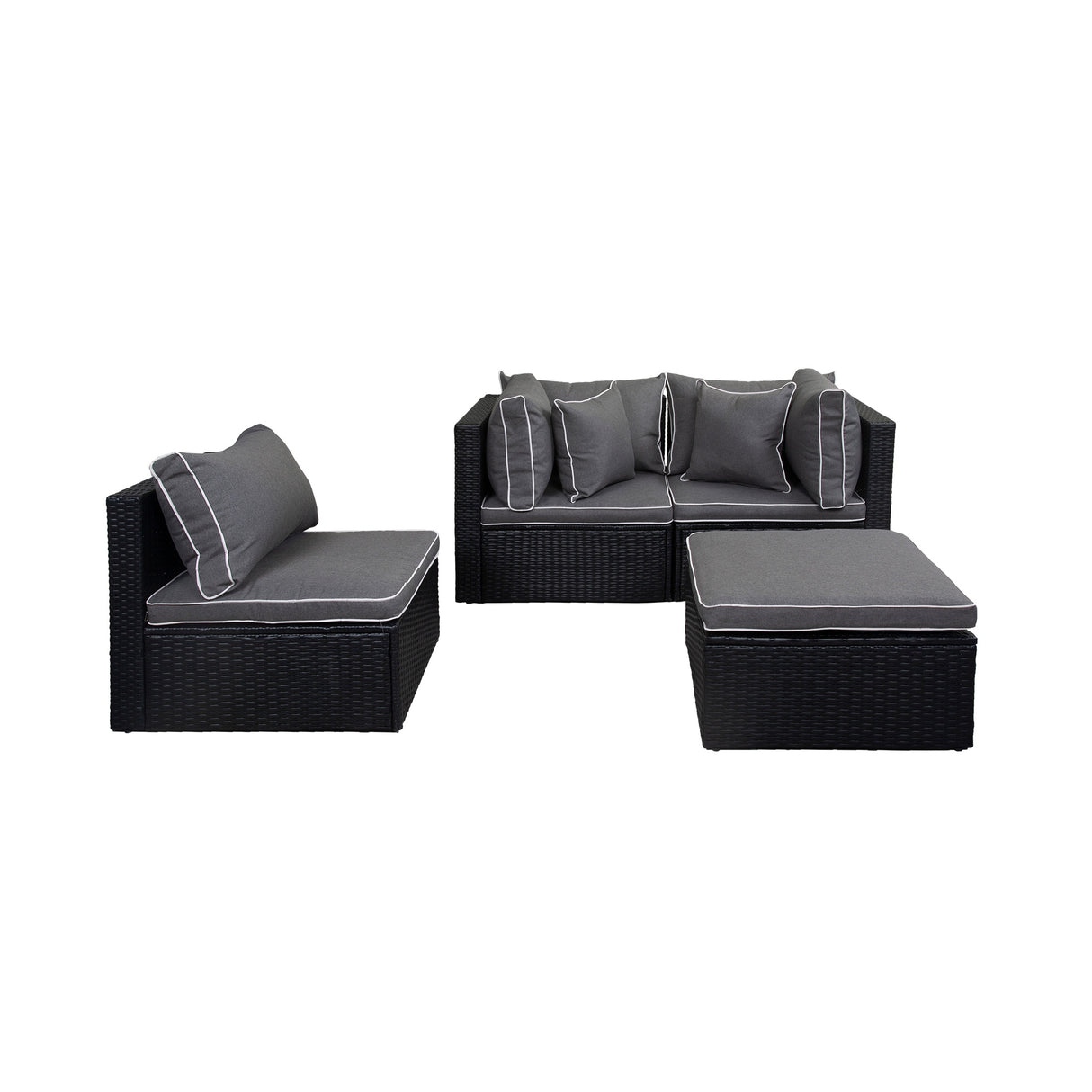 York 4-Piece Outdoor Patio Modular Sectional Sofa with Cushions