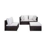 York 4-Piece Outdoor Patio Modular Sectional Sofa with Cushions