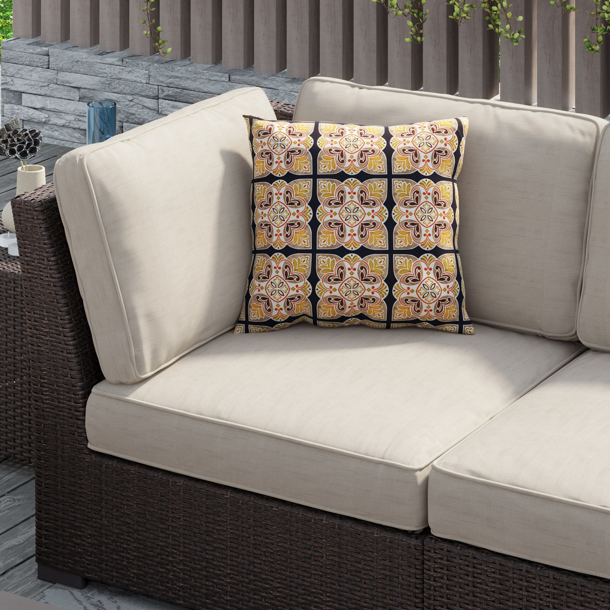 Corvus Oreanne 11-piece Wicker Patio Fire Pit Set