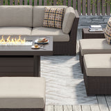 Corvus Oreanne 11-piece Wicker Patio Fire Pit Set