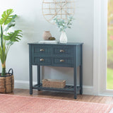 Crestway Antique Blue Solid Wood Entryway Console Table