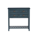 Crestway Antique Blue Solid Wood Entryway Console Table