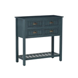 Crestway Antique Blue Solid Wood Entryway Console Table