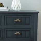 Crestway Antique Blue Solid Wood Entryway Console Table