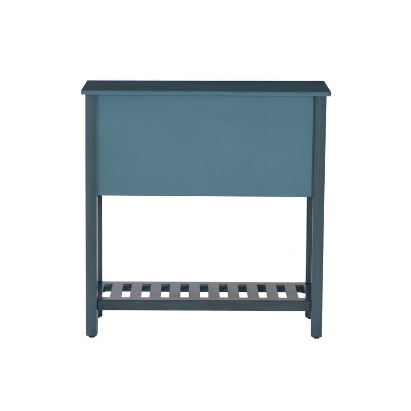 Crestway Antique Blue Solid Wood Entryway Console Table