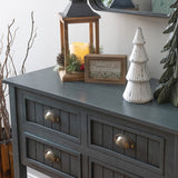 Crestway Antique Blue Solid Wood Entryway Console Table