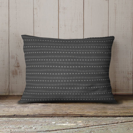 DASH BLACK Outdoor Lumbar Pillow By Kavka Designs