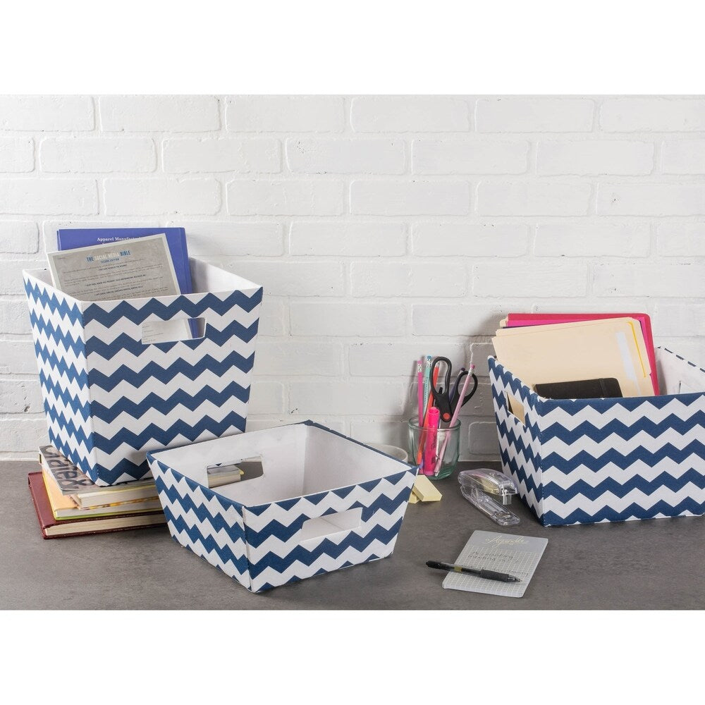 DII Hardsided Chevron Decorative Storage Trapezoid