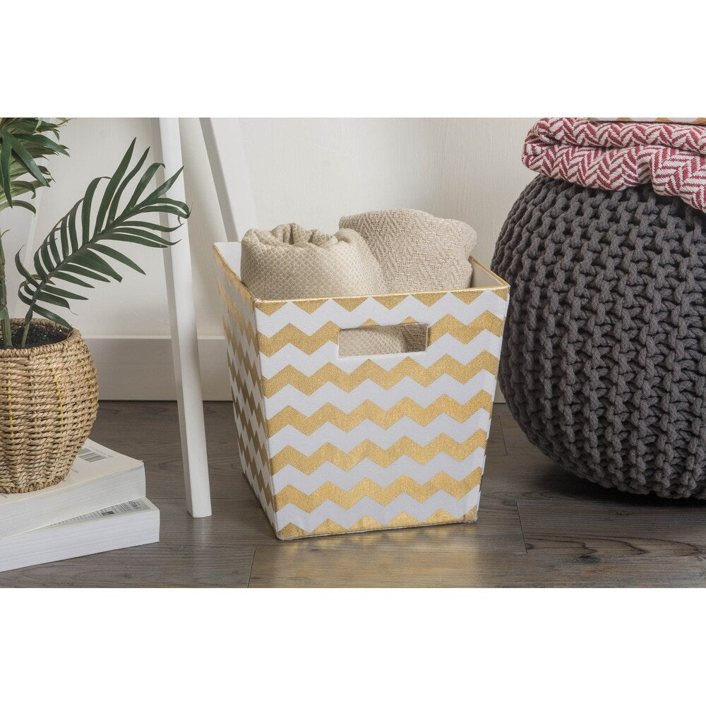 DII Hardsided Chevron Decorative Storage Trapezoid