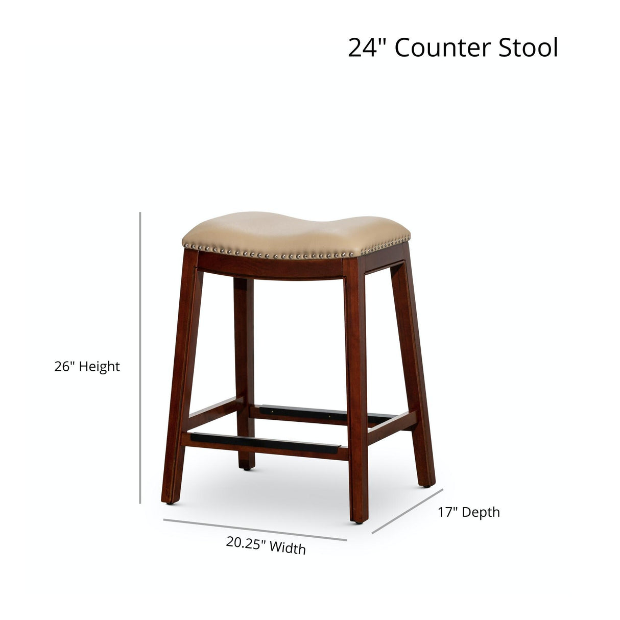 DTY Indoor Living Durango Leather Saddle Stool