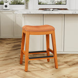 DTY Indoor Living Durango Leather Saddle Stool