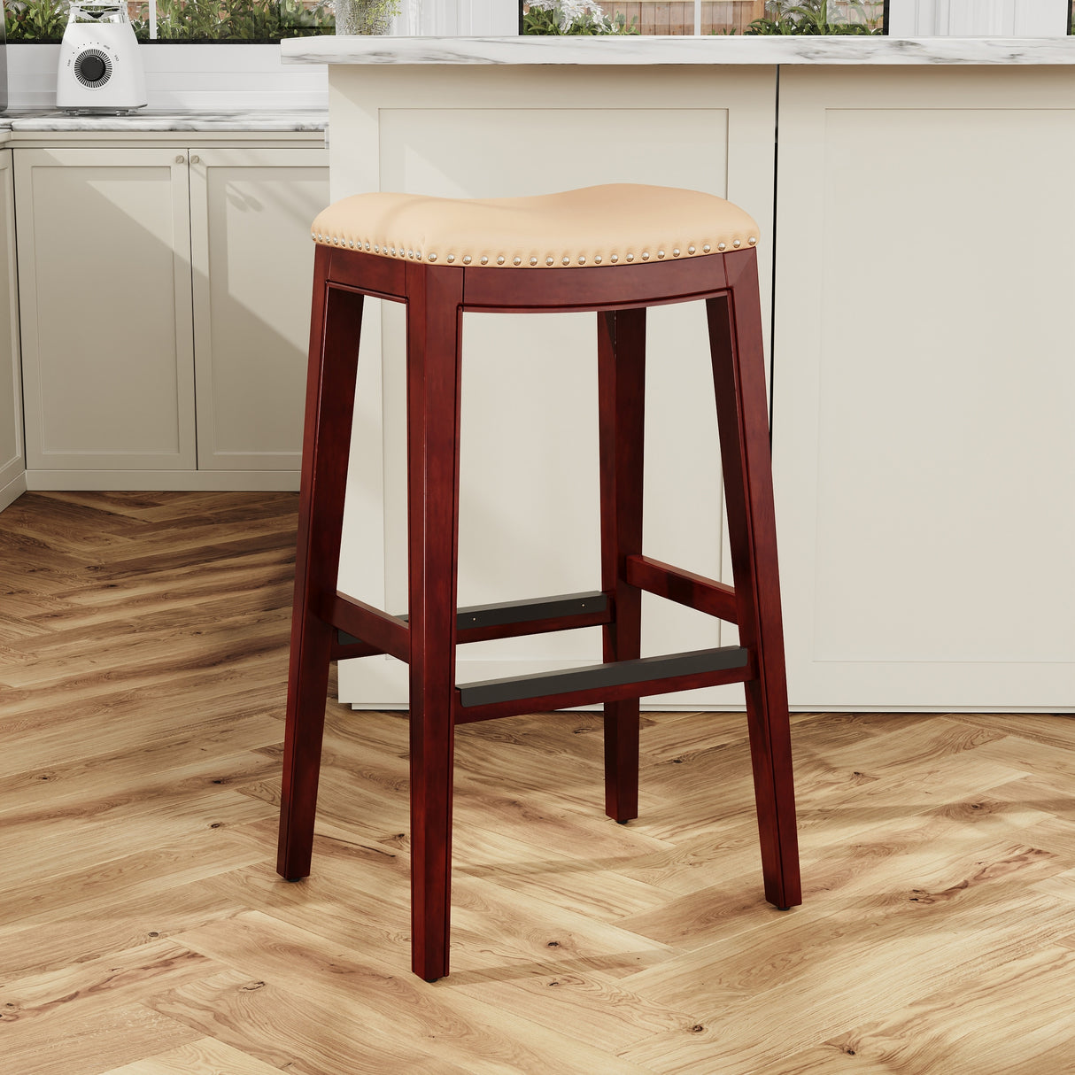 DTY Indoor Living Durango Leather Saddle Stool