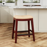 DTY Indoor Living Durango Leather Saddle Stool