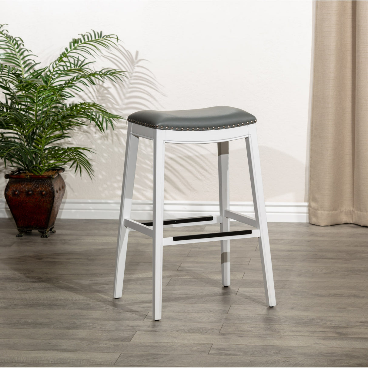 DTY Indoor Living Durango Leather Saddle Stool