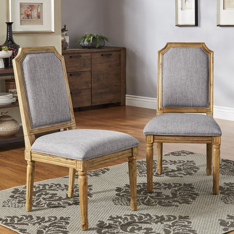 Deana Arched Linen and Wood Dining Chairs (Set of 2) by iNSPIRE Q Artisan