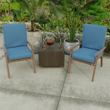 21" x 44" Blue Solid Outdoor Chair Cushion with Ties and Loop - 44'' L x 21'' W x 3.5'' H