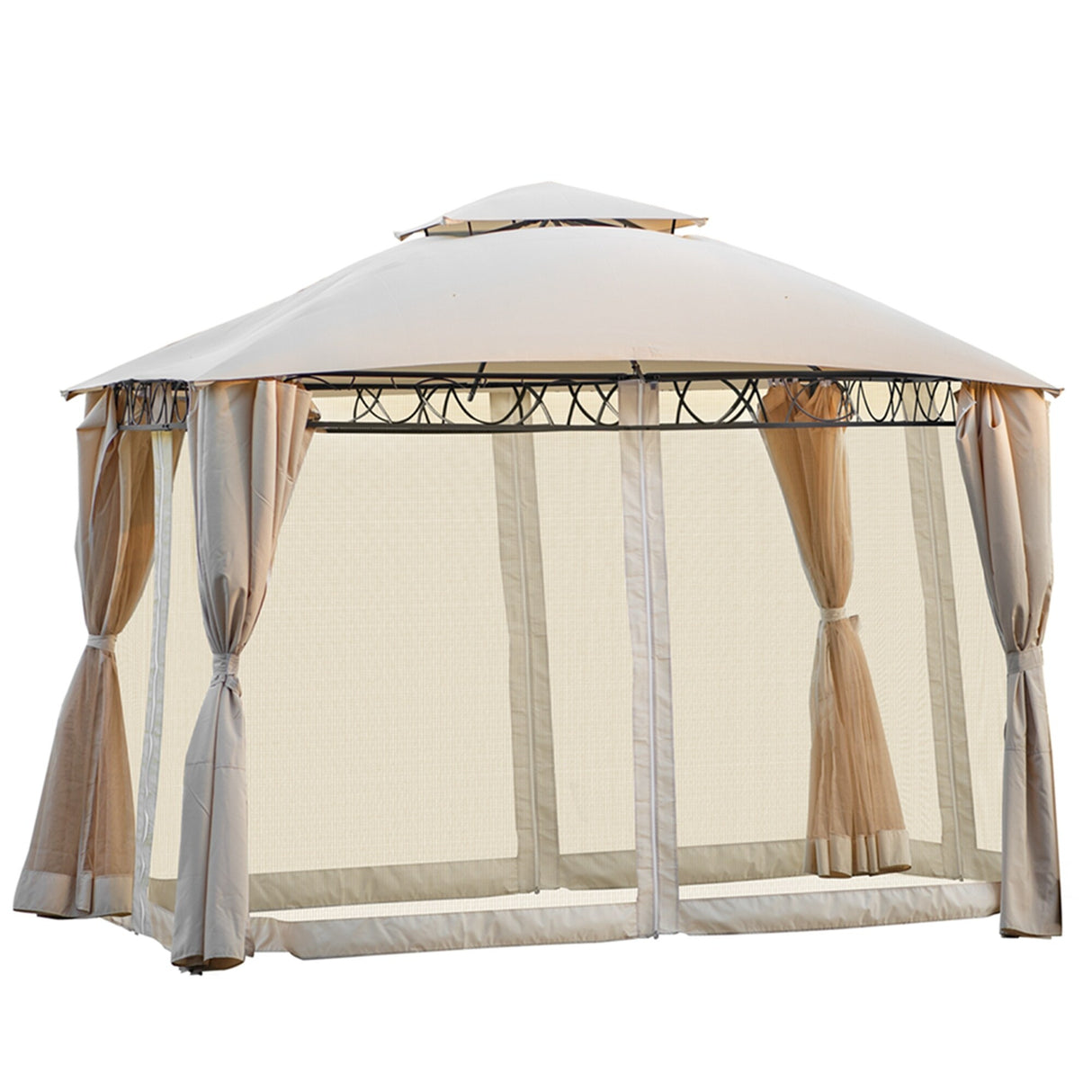 Double Tiered Grill Canopy, Outdoor BBQ Gazebo Tent with UV Protection