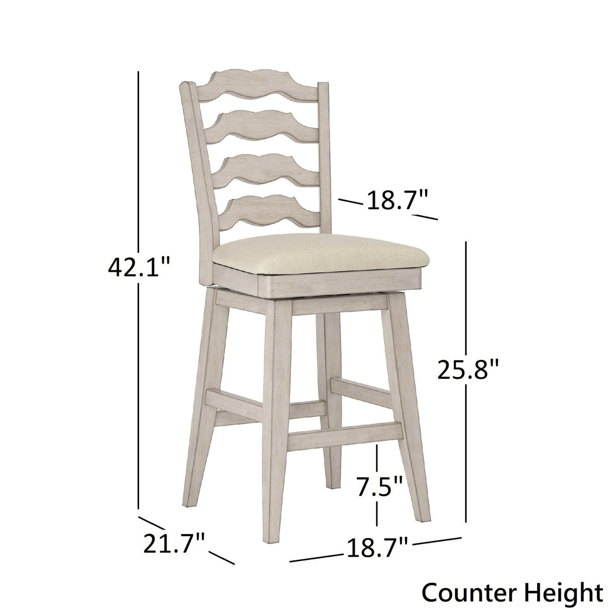 Eleanor French Ladder Back Swivel Stool by iNSPIRE Q Classic