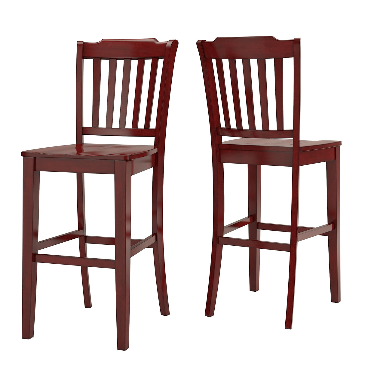 Eleanor Slat Back Bar Height Chairs (Set of 2) by iNSPIRE Q Classic