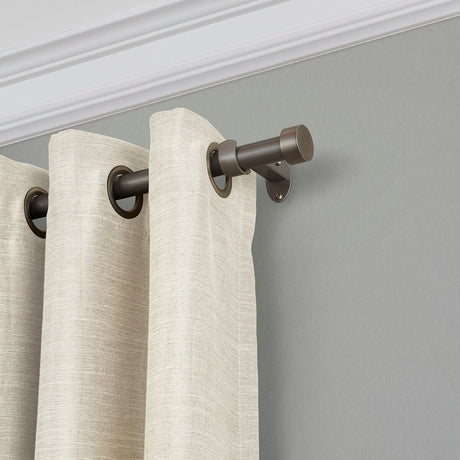 Elrene Serena Adjustable Window Curtain Rod and Cap Shaped Finial