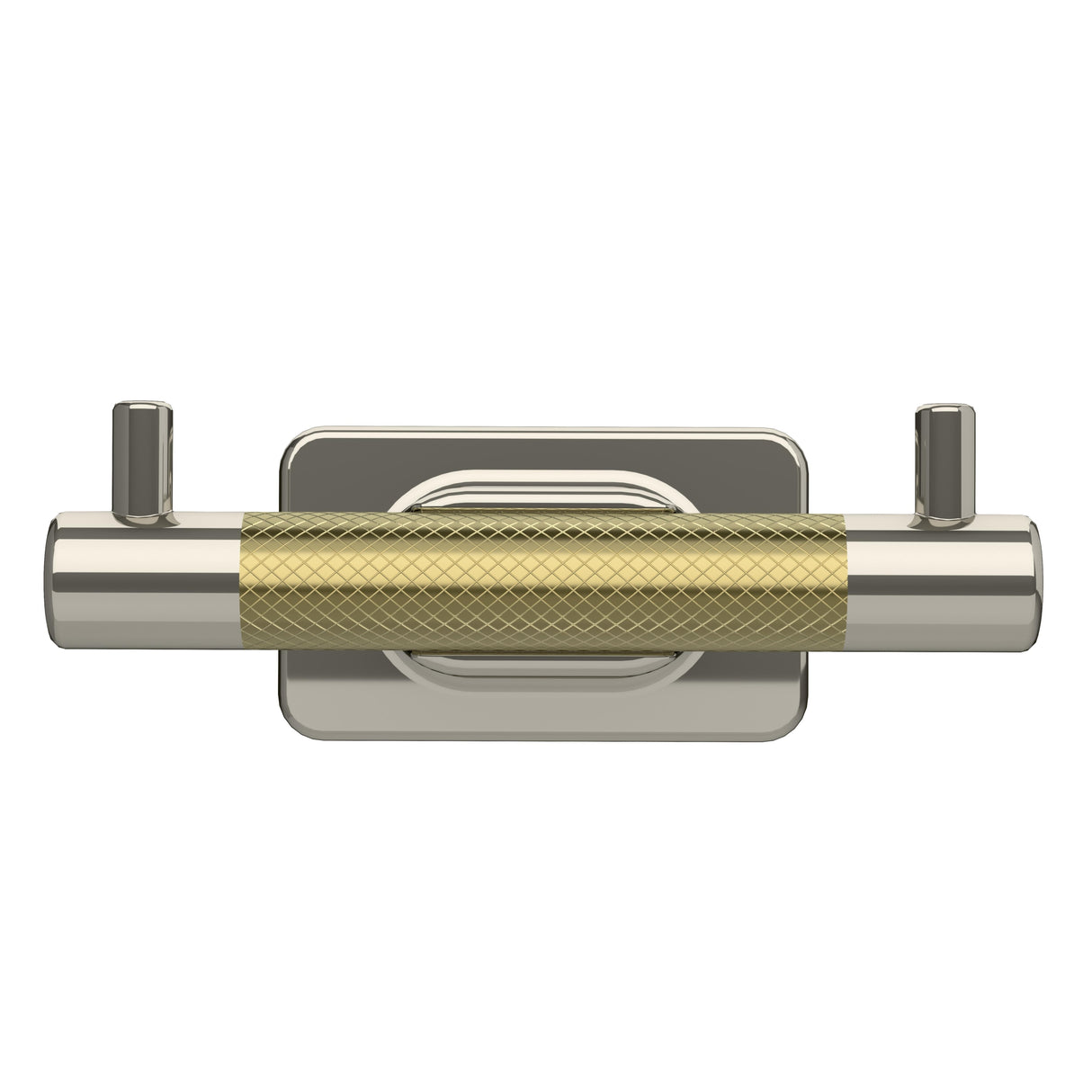 Esquire Double Robe Hook in Polished Nickel/Golden Champagne - 4-1/2 in.