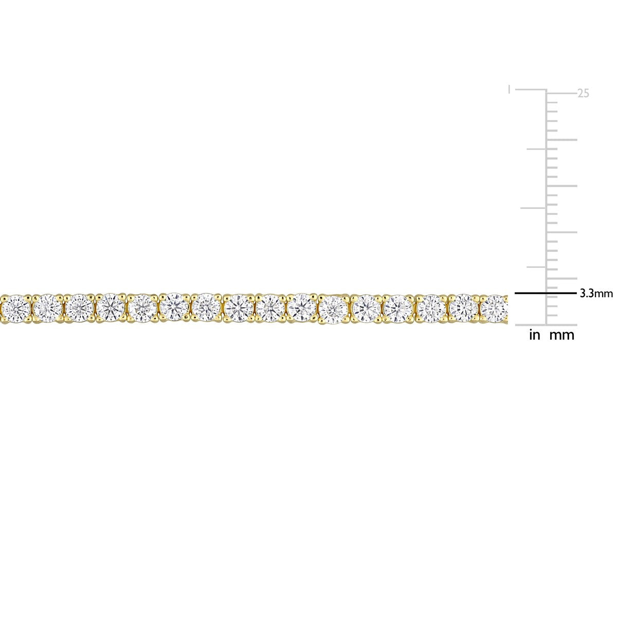 Eternally Yours 5 5/8ct DEW Created Moissanite Tennis Bracelet in Yellow Silver - 8 in